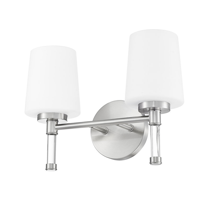 Meuble-lavabo 2 lumières Henri 14 po Nickel brossé, Nickel brossé