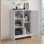 Armoire de salle de bain, support de rangement autoportant pour la cuisine, armoire de rangement au sol 23,62 po x 11,81 po x 31,5 po avec 1 armoire, 3 compartiments ouverts, tablettes réglables, blanc
