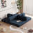 Sicilia Boneless 78.7" Corduroy Convertible Sofa Bed-2064219223