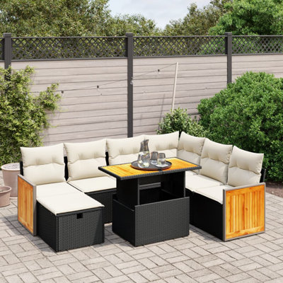Ensemble de canapé de jardin en rotin PE réglable et personnalisable Vidaxl