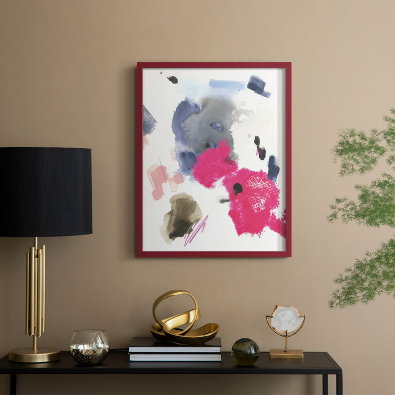 Mirame I Framed Print - Solid Wood, Red, 30" H x 24" W