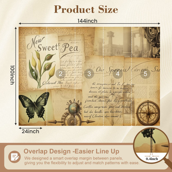 Red Barrel Studio Vintage Peel and Stick Wallpaper Vintage Botanical ...