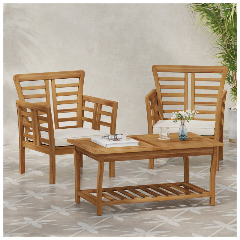 CAYDON 2 CLUB CHAIRS + TABLE