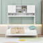 Grand lit escamotable en bois avec tablettes de rangement