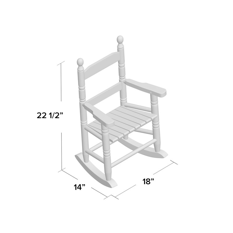 Baheejah Kids 12'' Wood Rocking Chair and Ottoman, Espresso
