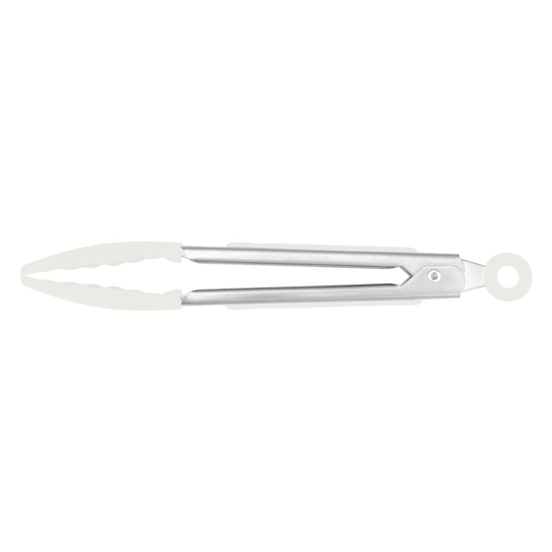 Mini pinces en silicone Tovolo, Acier inoxydable / blanc