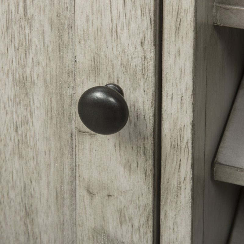 Vermelle Rustic White Sideboard w/ Wine Storage