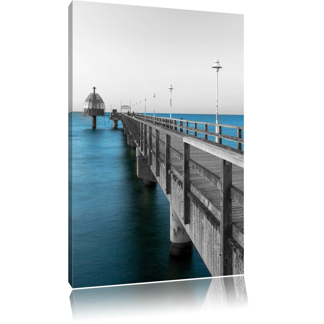 Leinwandbild Langer Pier Steg ins Meer