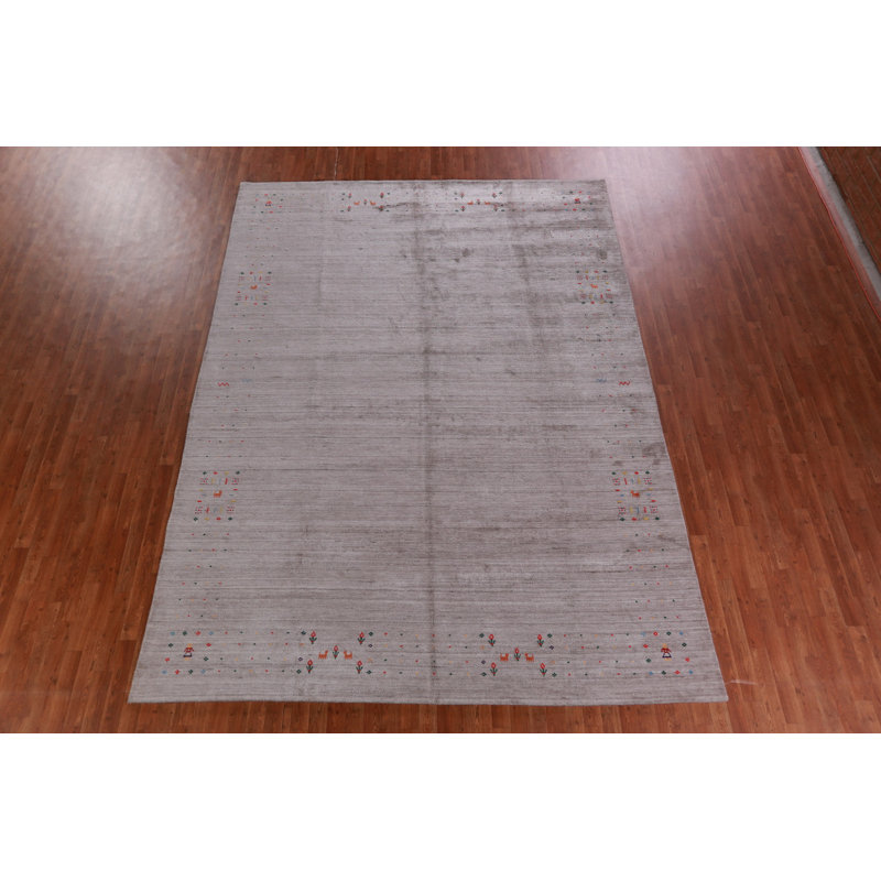 Handmade Wool Gabbeh Style Indian Area Rug 9x12