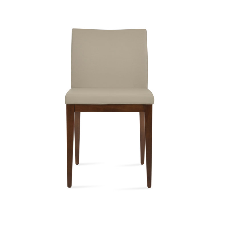 ARIA en cuir rembourré chaise, Similicuir os, Noyer américain