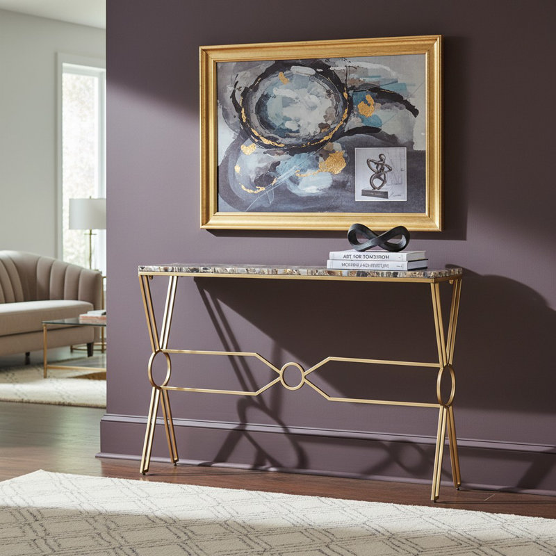 48'' Stone Top Console Table