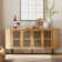 Mid-Century Modern Wooden Sideboard with Slatted Design, Perfect for Living Room, Bedroom, and Hallway
