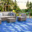 Carreaux en plastique emboîtables, 44 carreaux de patio, motif de vagues de 12 po x 12 po, imperméable et facile à fixer à l'extérieur, convient aux balcons au bord de la piscine, bleu
