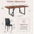 Farmhouse Industrial Dining Set, 86.6" Rectangular Table & Scalloped Faux PU Leather Chairs-2101668432-2101668433-2101668446