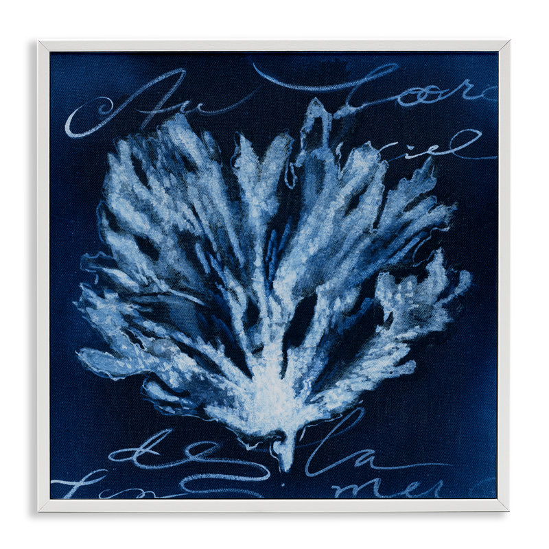 Estampe numérique rétro encadrée par Liz Jardine, Giclée encadrée blanc bord de mer, H 17 po x l 17 po