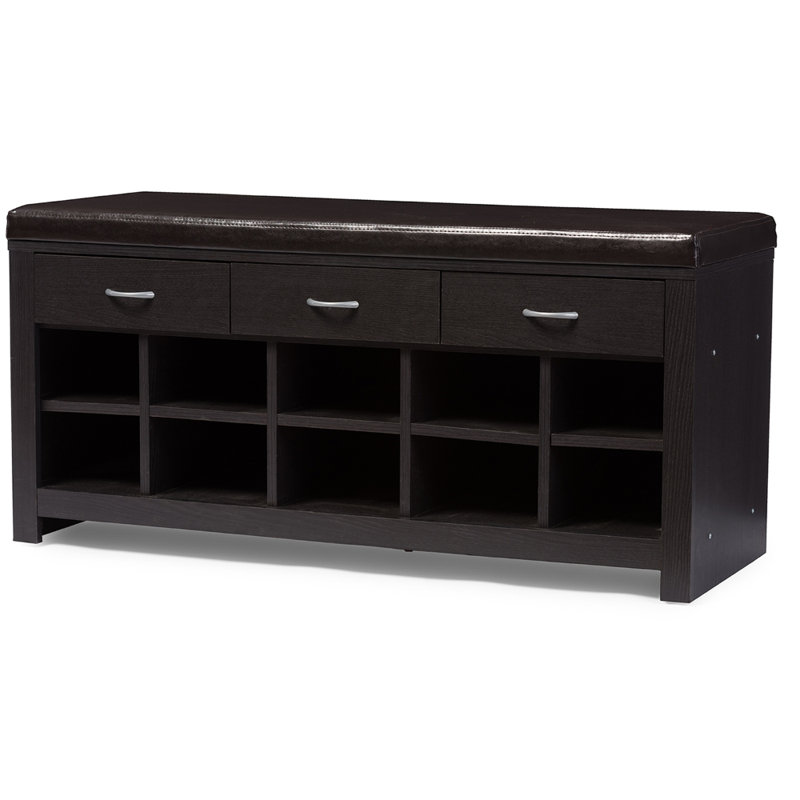 Dark Brown Decorative Accent Furniture 20.1" H High with Wood Veneer