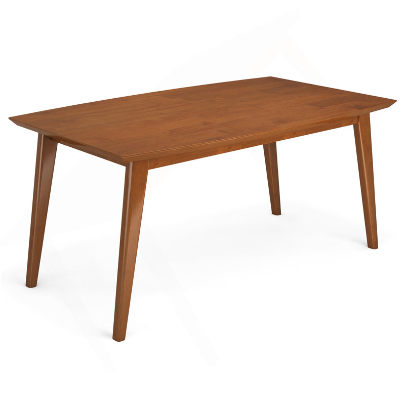 Table de salle à manger Draper en teck brun, Brun teck