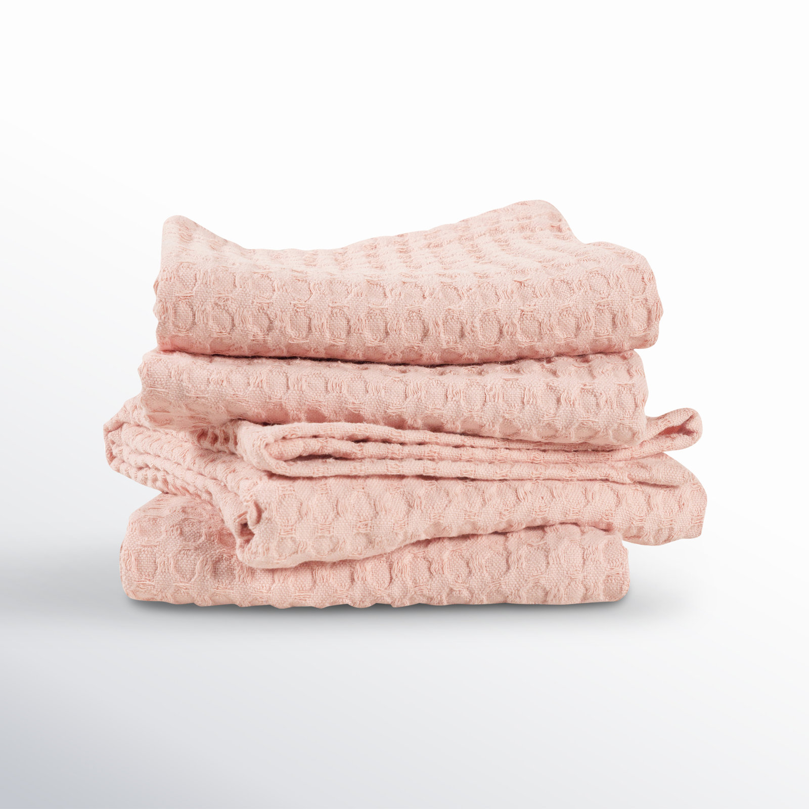 Estero Cotton Waffle Dish Cloth Kitchen Towel, Blush