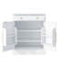  Armoire-buffet moderne et autoportante avec tablettes réglables, blanc