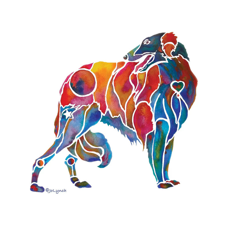 Borzoi Hound Dog by Jo Lynch - Wrapped Canvas Gallery-Wrapped Canvas Giclée, 45.72 cm H x 45.72 cm W