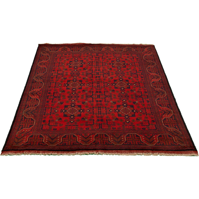Tapis de zone en laine 5 pi x 6 pi 4 po noué la 2010s one-of-kind-the main esari turque Allaina