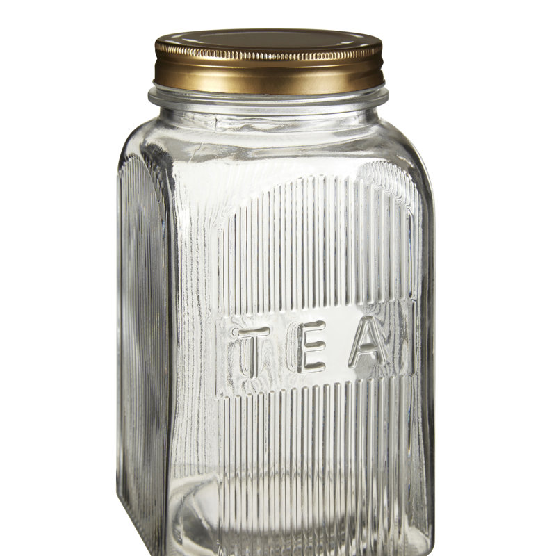 Glass Jar - Set of 3, Gold