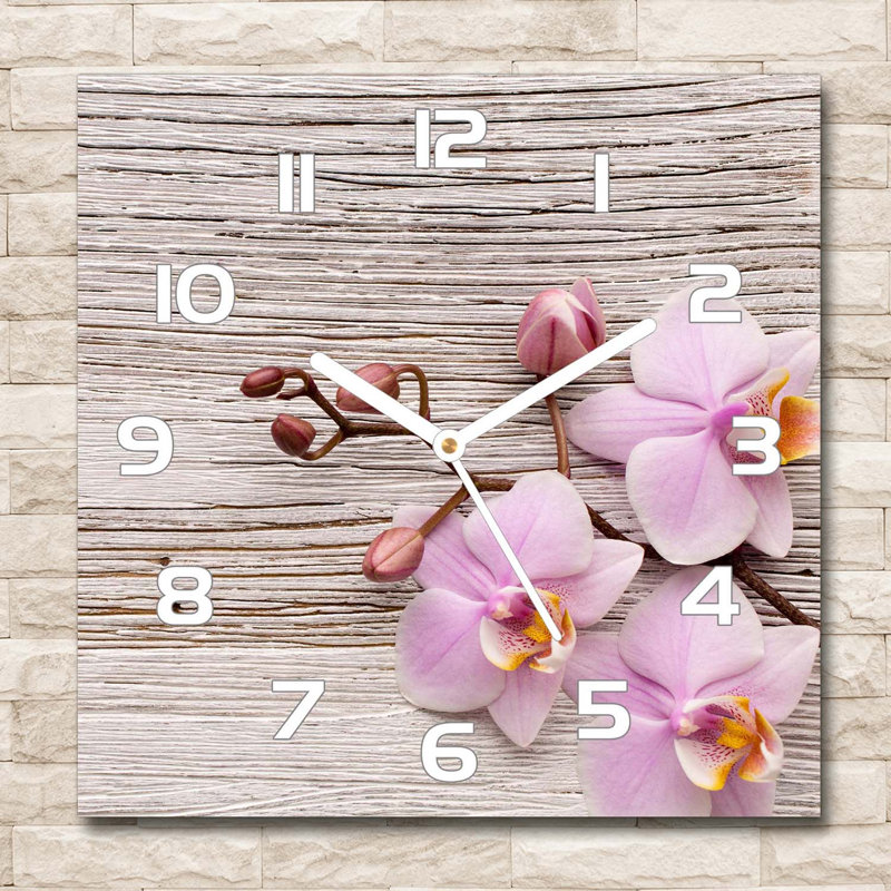 Hermi Glass Wall Clock, White/Pink/Beige