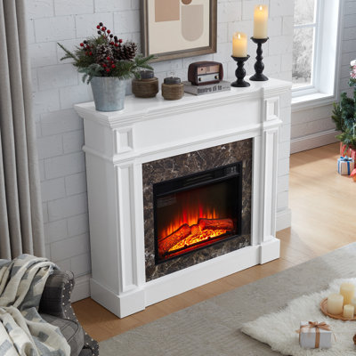 Only Mantel (NOT INCLUDED 23" FIREPLACE)--White, 45.6"W*11.8"D*40"H