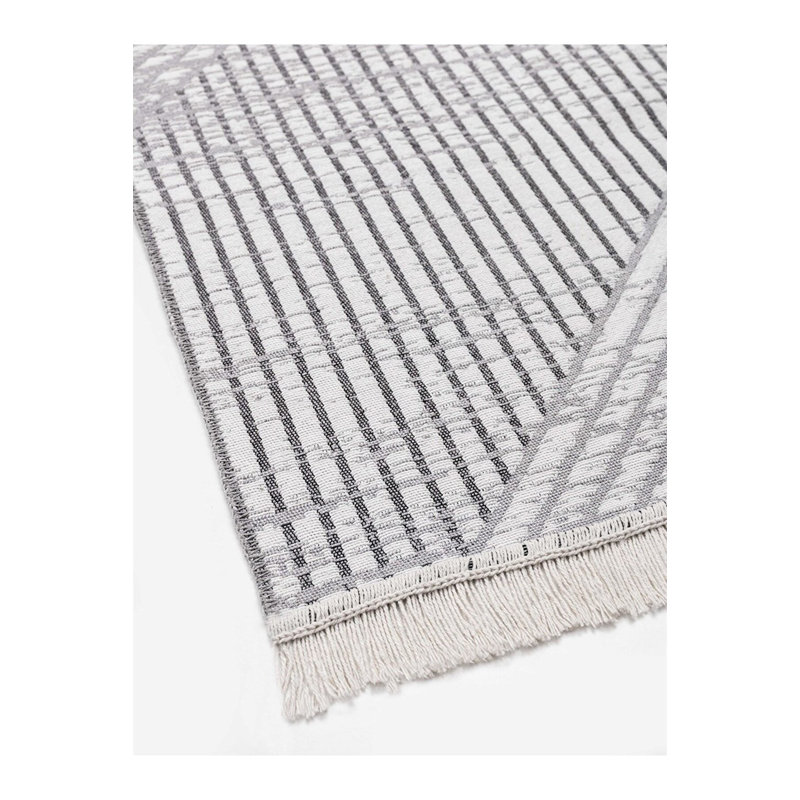 Tapis en coton réversible de qualité supérieure 31,5 po x 118,1 po Dobney | 100% coton, 0,16 po d'épaisseur | Antibactérien, lavable à la machine à 86 ° F | Design gris élégant pour le décor du salon et de la chambre à coucher, durable et facile à nettoyer