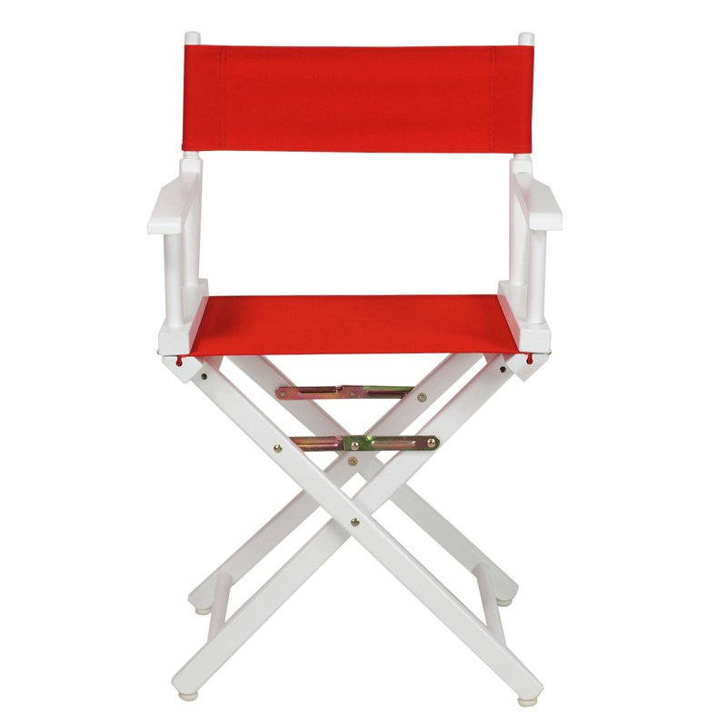 18" Folding Director Chair, Red, White