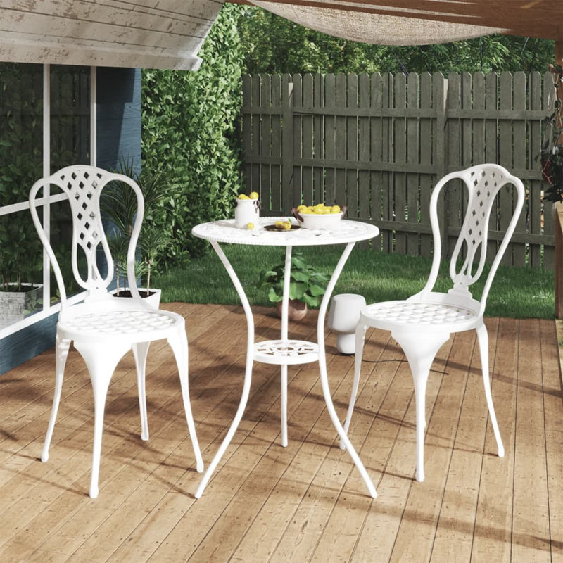Miele 2 - Person Patio Dining Set with Square Table, White