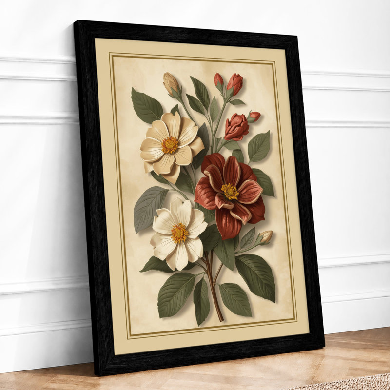 Study Botanical - Framed Print, A3 - 42.0 x 29.7 cm, Black