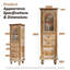 Armoire de rangement étroite Rustic Farmhouse Tall, armoire à linge en bois rustique avec 2 tiroirs et 2 portes, organisateur de plancher autoportant pour salle de bain, salon, couloir et cuisine-1594854180