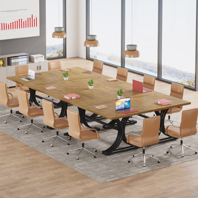 Table de réunion en faux marbre Humeyra