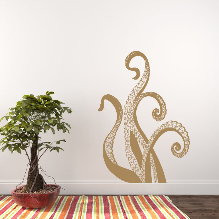 Adhésif décoratif pieuvre, Brun pâle