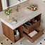Meuble-lavabo flottant de 39,4 po avec lavabo en céramique et tiroirs à fermeture en douceur, rangement mural pour salle de bain moderne-435789218-428595784
