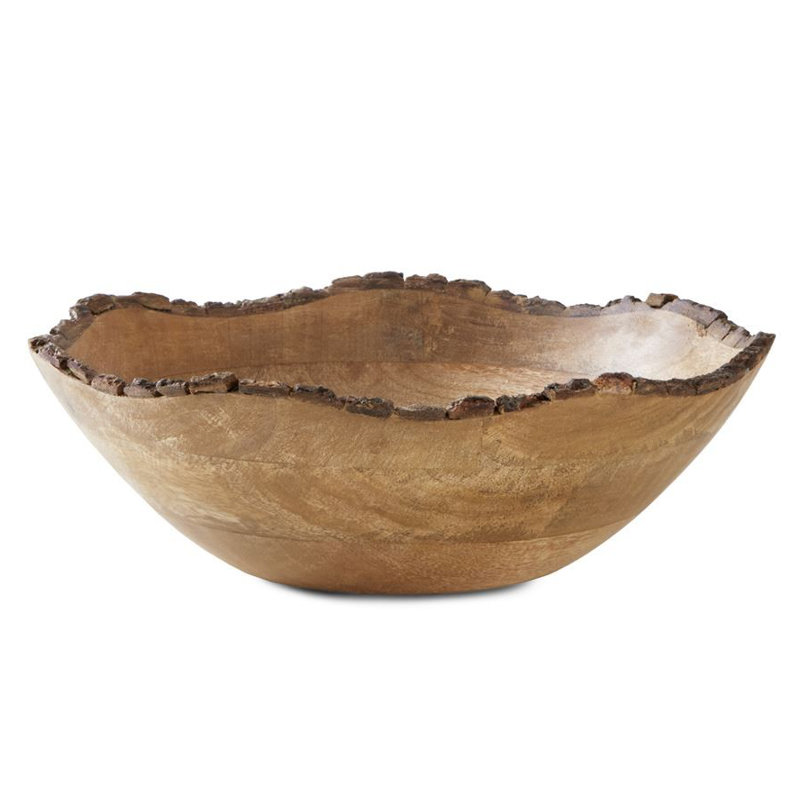 Bol décoratif naturel Hise, H 3,25 po x l 10 po x P 10 po
