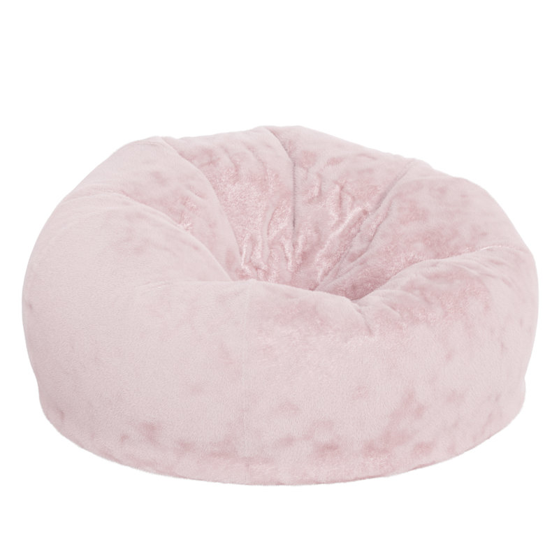 Fauteuil à billes en coton Classic, Grand, Fourrure rosée