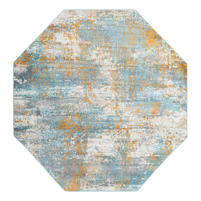 Haefner Abstract Indoor Rug, Octagon 8'2" x 8'2"