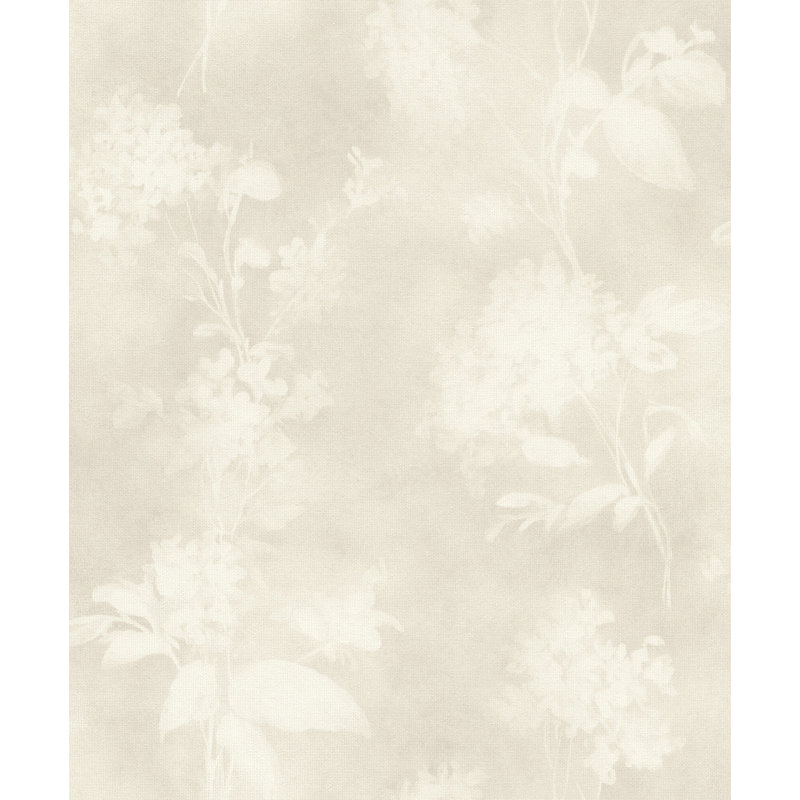 Papier peint botanique gris clair Izara, Gris