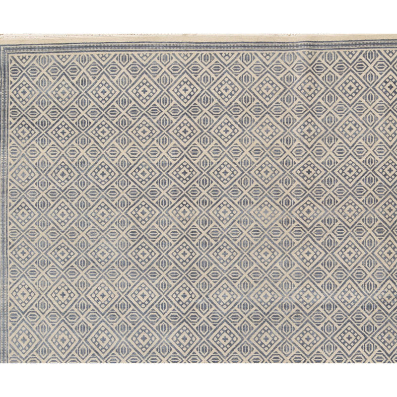 Geometric Area Rug in Light Gray/Ivory, Rectangle 7'10" x 10'1"