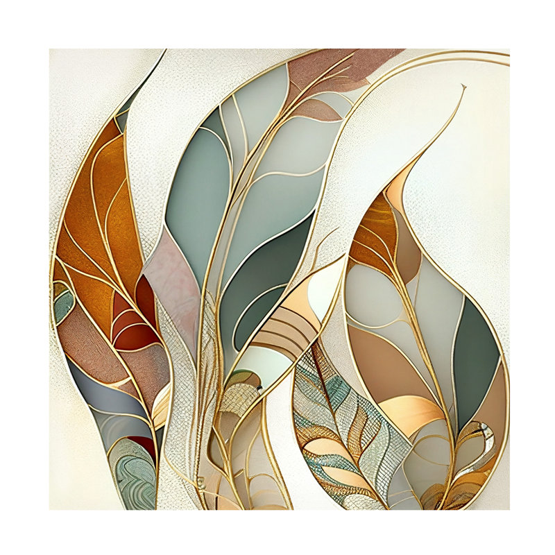 Art sur toile Sasha Fronds Nouveau IV, H 14 po x l 14 po