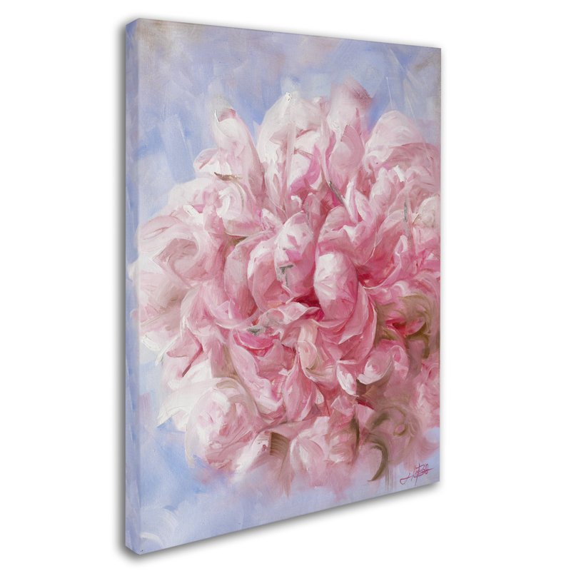 "rose pivoines i" par li bo, reproduction d’art sur toile tendue, H 47 po x l 35 po x P 2 po