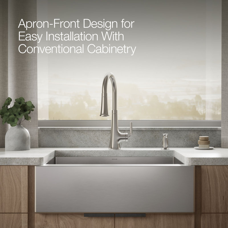 Strive 29.5" L x 21.25" W Self-Trimming Undermount Medium Single-Bowl Kitchen Sink
