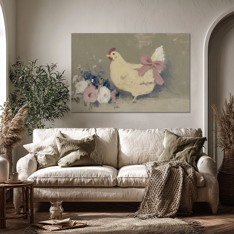 Art mural sur toile tendue Blooming Hen, L 60 po x H 40 po