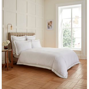 400TC Tape Edge Collection Cotton Solid Colour Duvet Cover Set (Set of 2)