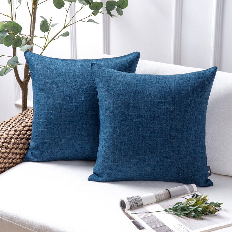  Coussin carré, Bleu marine, H 18 po x l 18 po, polyester