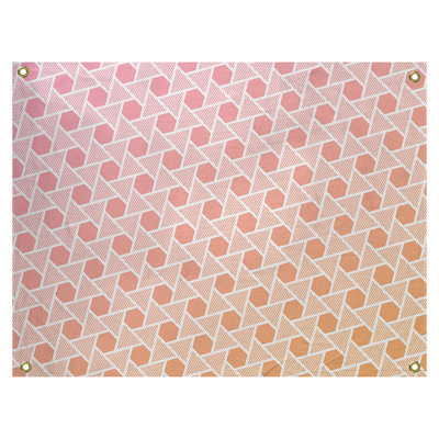 Tapisserie murale hexagonales et triangles