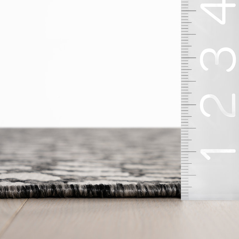  Solira Indoor/Outdoor Animal Print Area Rug, Gray, Rectangle 8' x 10'