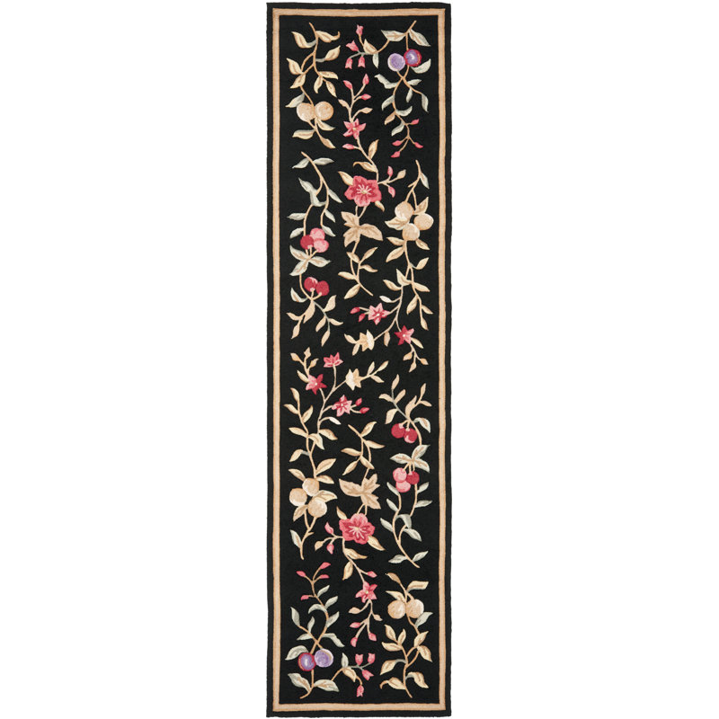Taran Easy Care Hand Hooked Performance Floral Rug, Runner 2'6" x 10'